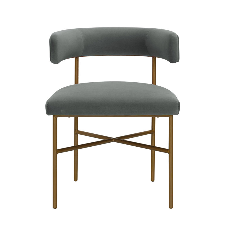 Chaise en velours Deborah, Gris