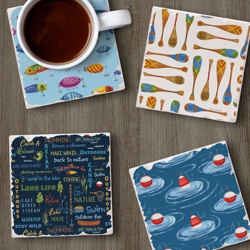 Lot de 4 sous-verres en pierre
