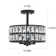 3-Light Crystal Ceiling Light Fixture Semi Flush Mount Chandelier with Drum Shade
