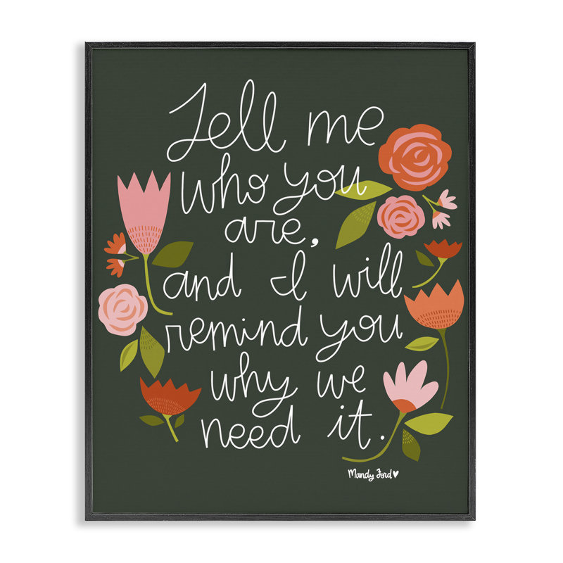 Citation inspirante avec fleurs, estampe numérique, design par Mandy Ford Art + Illustration, H 14 po x l 11 po
