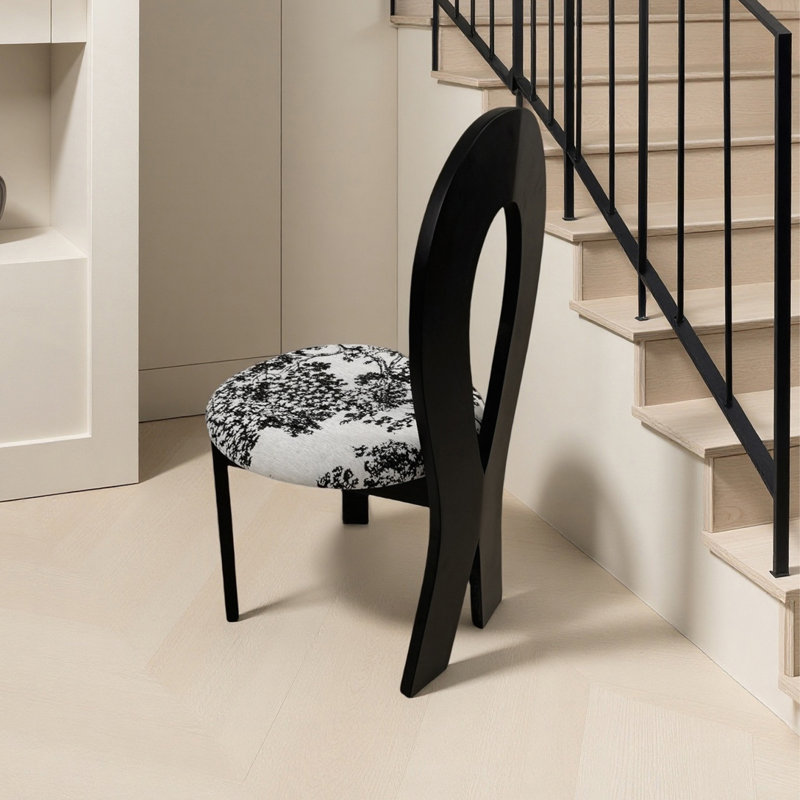 Linen Upholstered Solid Wooden Dining Chairs
