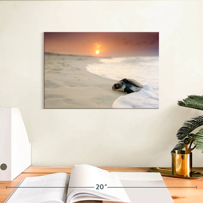 Brampt Turtle On The Shore, 8" H x 12" W