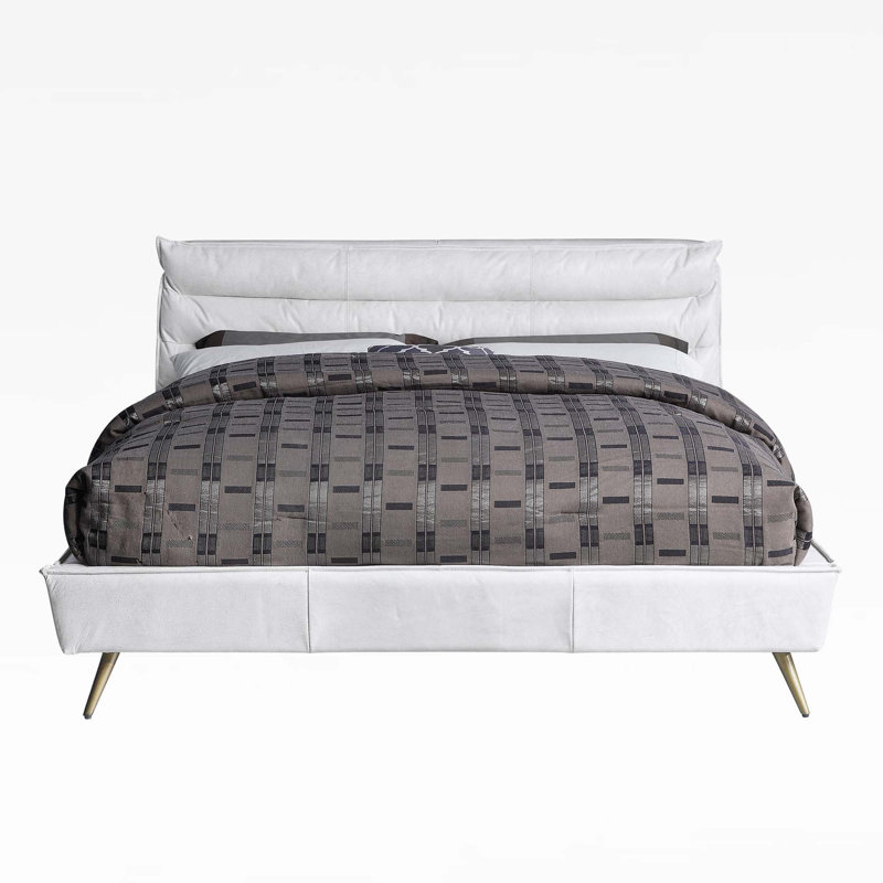 Lit plateforme tapissier Bowmanville, Grand, Blanc