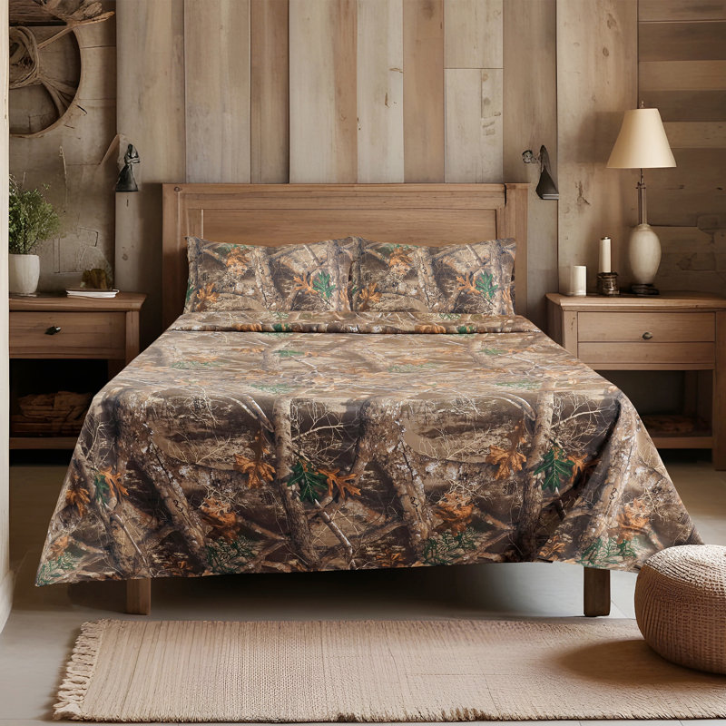 Ensemble de draps Realtree Edge Camo, Ensemble de draps pour grand lit + un drap-housse 