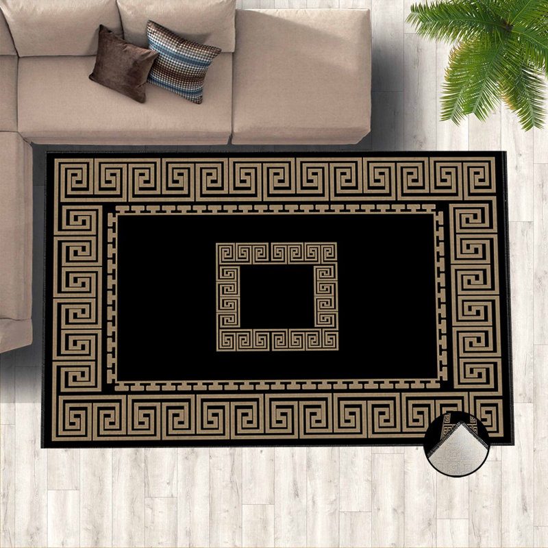 Soft Woven Area Rug, 100% Polyester, 31.5 x 55.1 inches | 740 g/m², Non-Slip Felt Dot Underside, Machine Washable | Low Pile Height: 0.16 inches, Perfect for Living Room, Bedroom, and Dining Areas