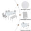 Ensemble de table à manger en bois 6 pièces, table en bois avec 4 chaises rembourrées et banc pour 6 personnes-790658000