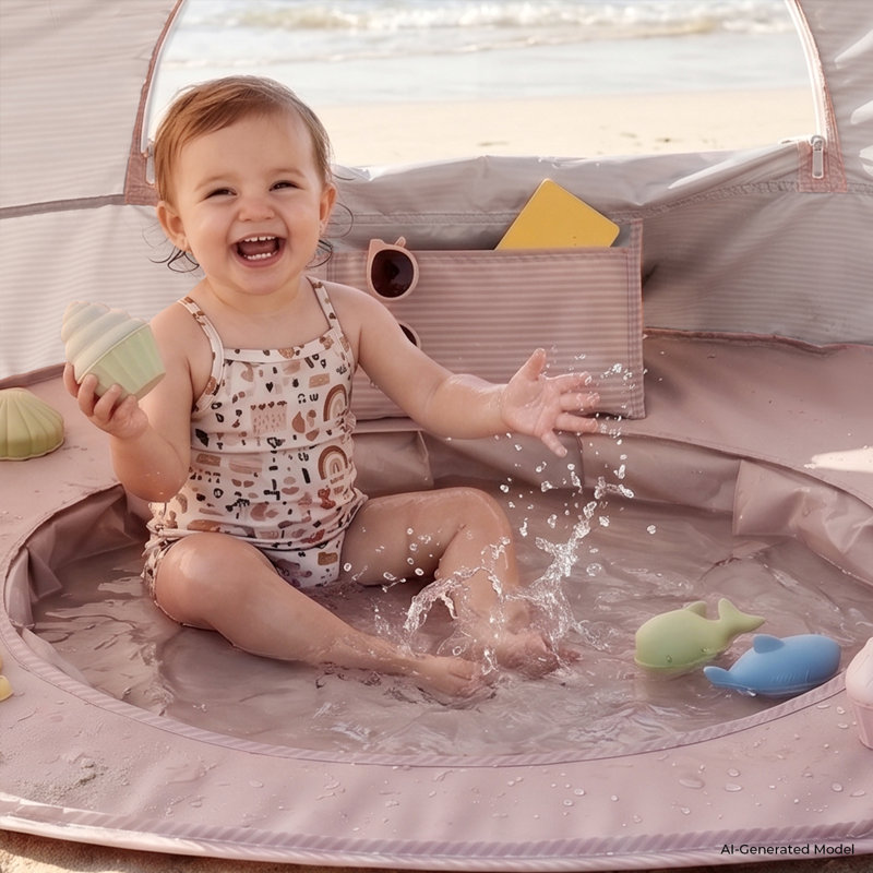 Tente de plage pour bébé 3 en 1 Tiny Land®, Rose