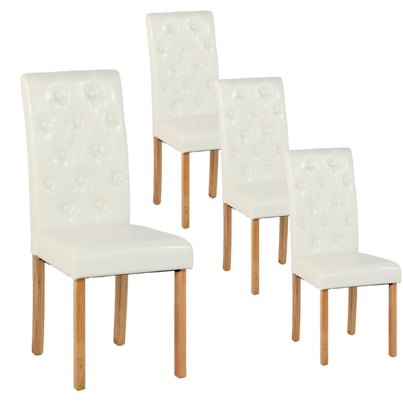 Kaarlo 47cm H Tufted Upholstered Parsons Chair, White