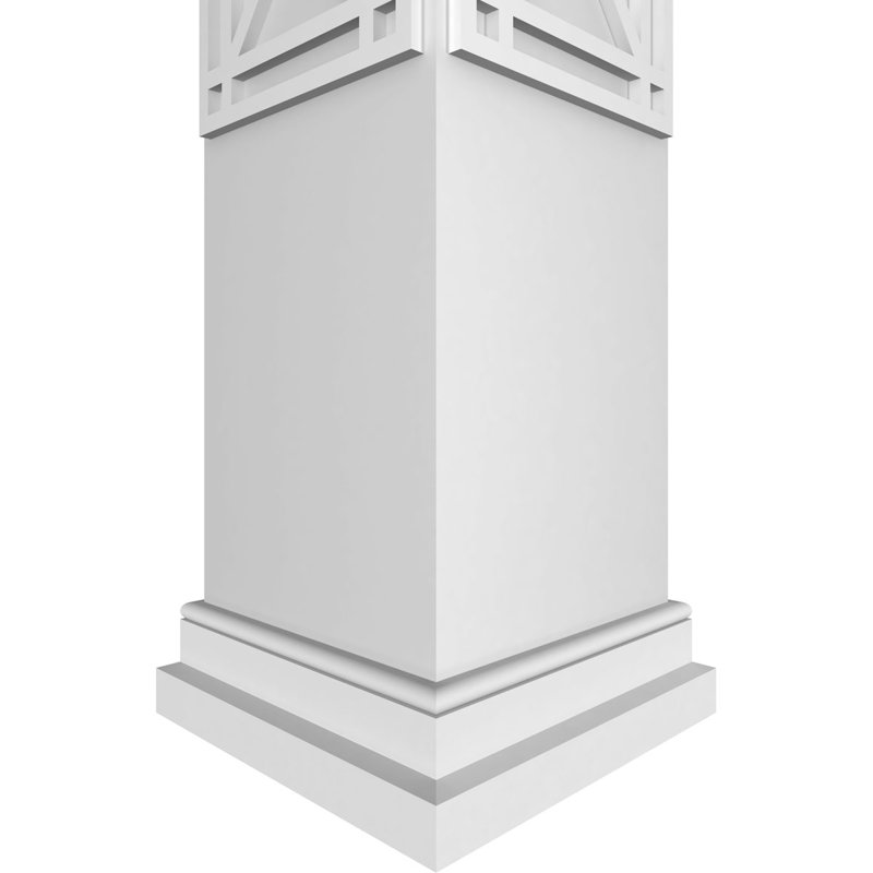 Carré de bungalow classique Craftsman non effilé avec colonne Capital et Prairie, H 108 po x l 9,625 po x P 9,625 po