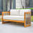 Brewsty Acacia Wood Patio Loveseat With Cushions