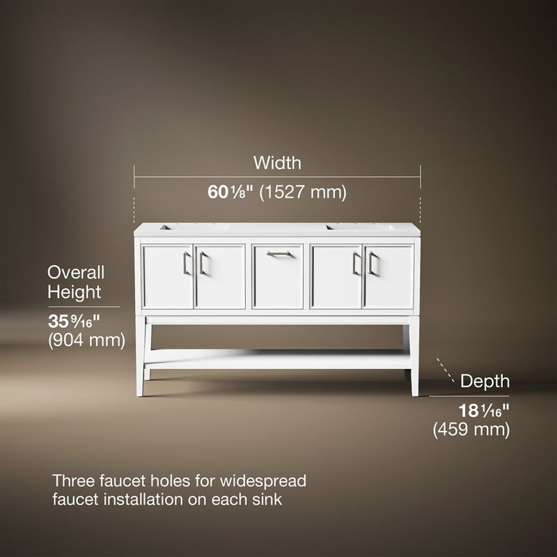Winnow 60-In Bathroom Vanity Set, White