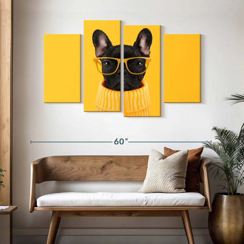 Bouledogue français sophistiqué, H 32 po x l 52 po