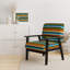 Fauteuil d'appoint rembourré multicolore à rayures grunge