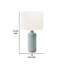 Lampe de table Limy, 23 po, abat-jour tambour ivoire, base en céramique vert sauge nervurée-117054322