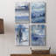«Soft Solace Indigo», ensemble de 4 toiles tendues-325686475