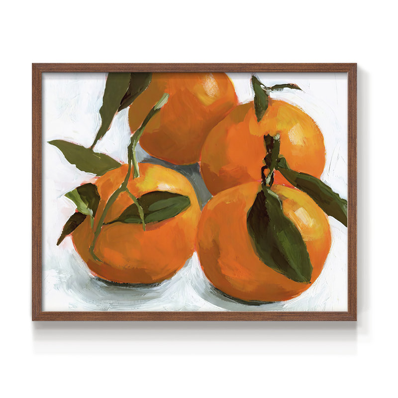 Citrus Grouping II - Reproduction encadrée - Restickable, H 8 po x l 10 po, Noyer