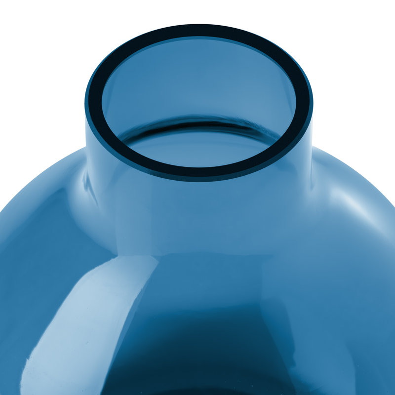 Vase de table en verre soufflé à la main 8 "Aquista, Bleu