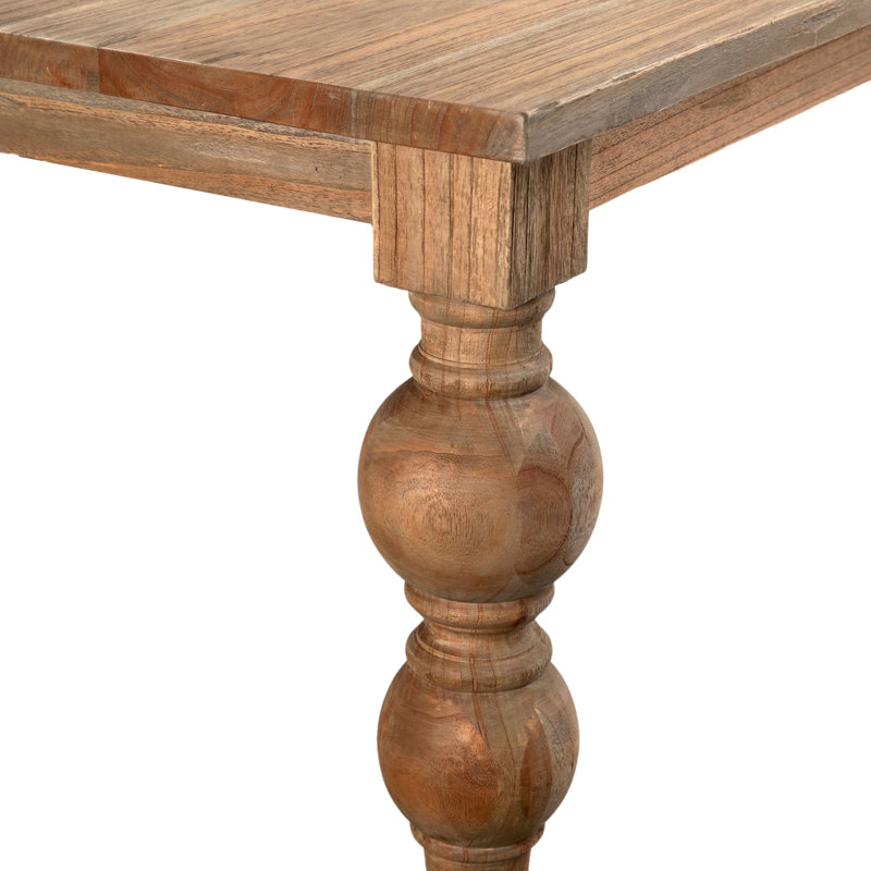 Campbell Rectangular Reclaimed Mindi Wood Carved 4-Leg Dining Table, 30" H x 39" W x 86" D