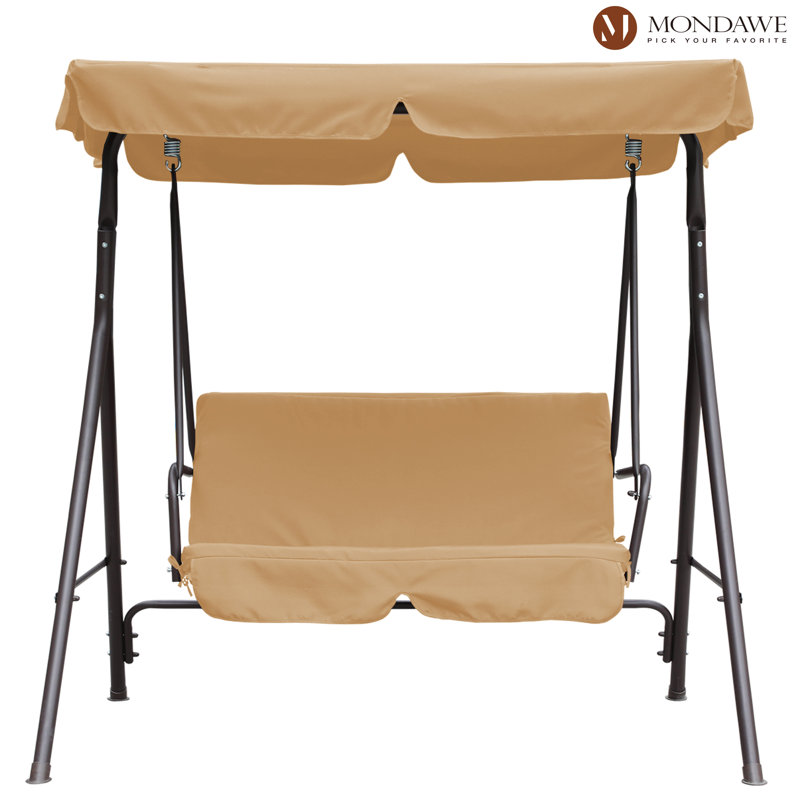 2 Person Porch Swing with Canopy, Khaki