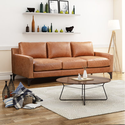 Sorrento 86'' Full-Grain Genuine Italian Leather Sofa