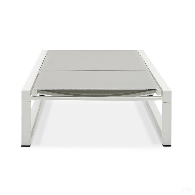 5-Level Adjustable Outdoor Chaise Lounge, Durable Aluminum Frame & PVC-coated polyester Mesh, Perfect For Patio/Poolside