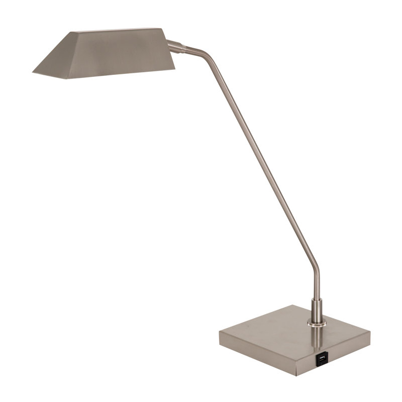 Lampe de bureau 21 po Newbury USB, Nickel satiné