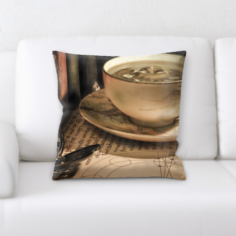 Housse et insert de coussin carré café