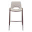 Ensemble de deux chaises de bar basses de 74 cm (29 po) en similicuir beige et brun et acier