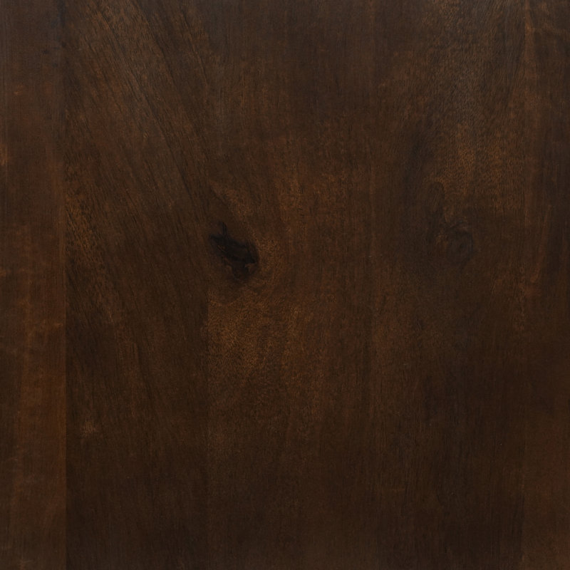 Table de bout en bois massif Demy, Plateau cognac / base dorée, H 21,3 po x l 17,5 po x P 17,5 po