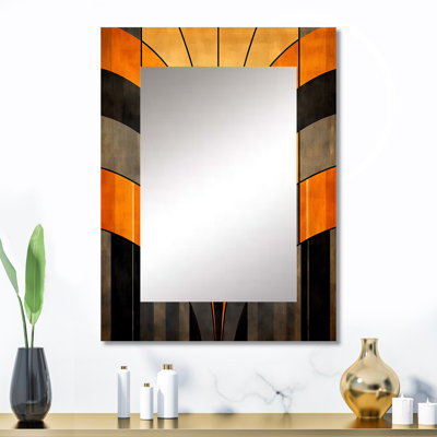 Orange And Grey Vectors - Large Wall Mirror On Metal