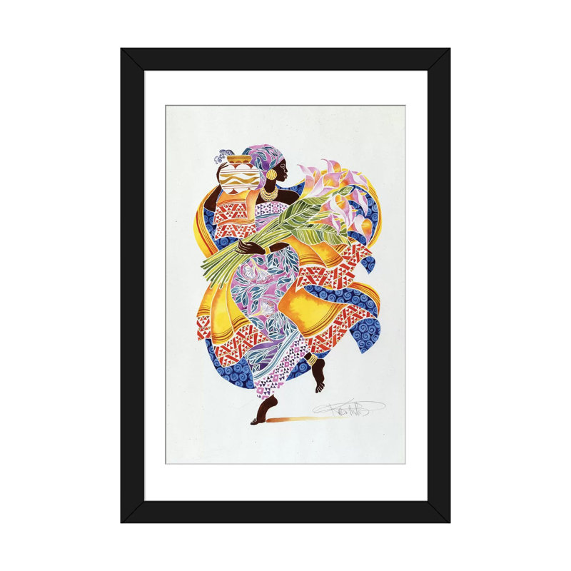 «Jaha», impression sur toile, Papier d'art encadré noir, Blanc, H 24 po x l 16 po x P 1 po