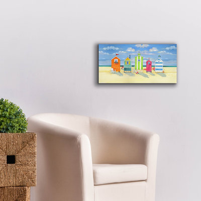 «Brighton Beach Huts» par Paul Brent, reproduction d'art sur toile