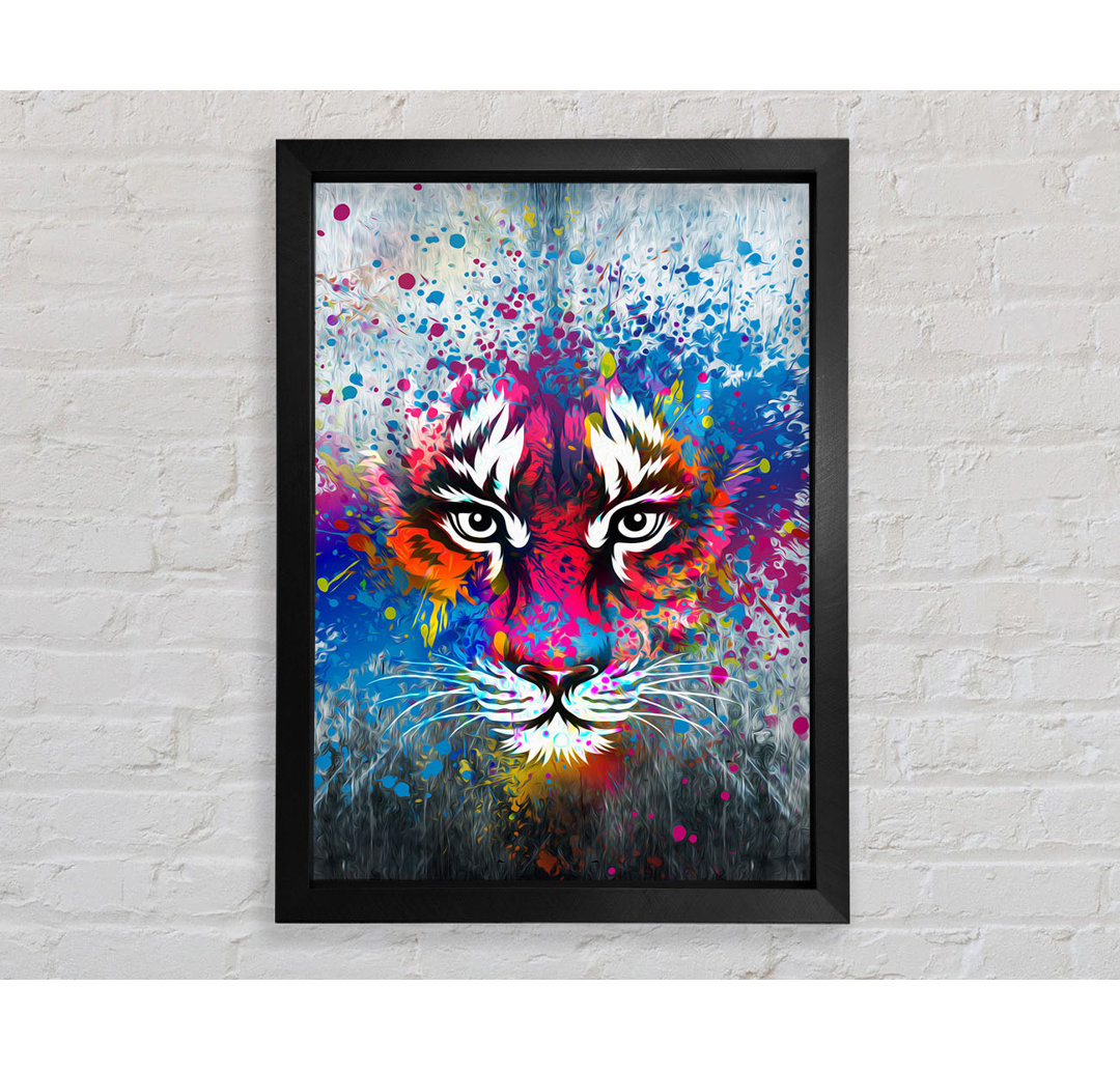 Rainbow Tiger Face - Einzelner Bilderrahmen Kunstdrucke