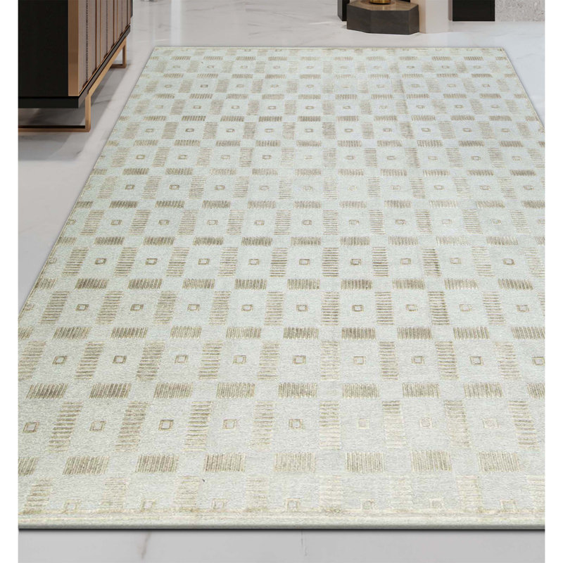 Wool Area Rug in Beige
