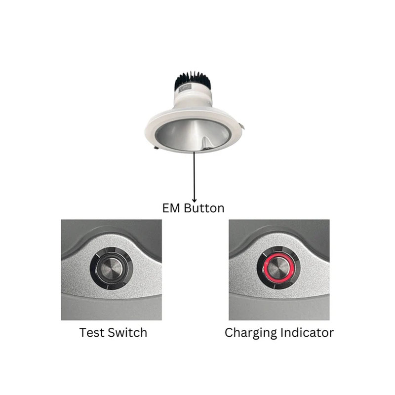 Éclairage architectural à DEL avec pile de secours E2 Lighting | 8 po | Puissance réglable 16/20 / 24W | 0-10V à intensité variable | 5CCT réglable