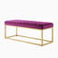 Banc en velours avec cadre en métal et pied de lit décoratif pour chambre à coucher et salon Channel