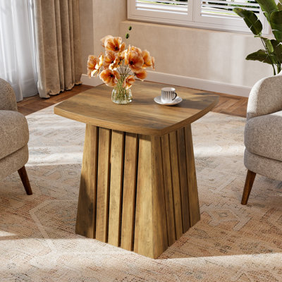 Table de bout carrée 22 "avec base à piédestal pour salon, chambre à coucher
