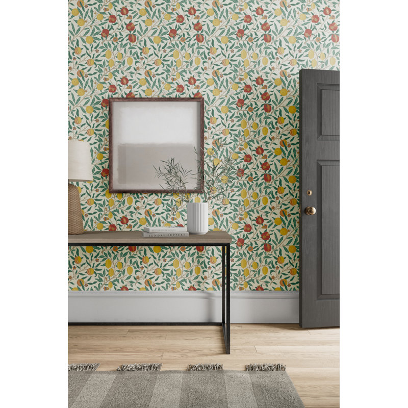 Fruit Wallpaper, Green Indigo/Madder