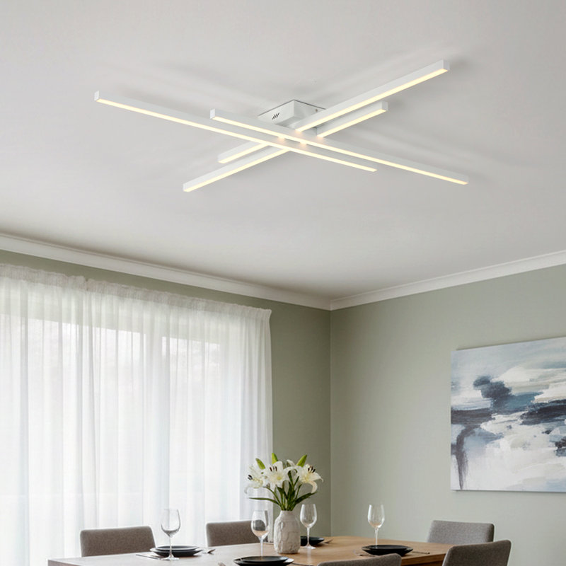 Plafonnier semi-encastré à DEL 4 lumières Whisman, White, H 3,3 po x l 43 po x P 43 po