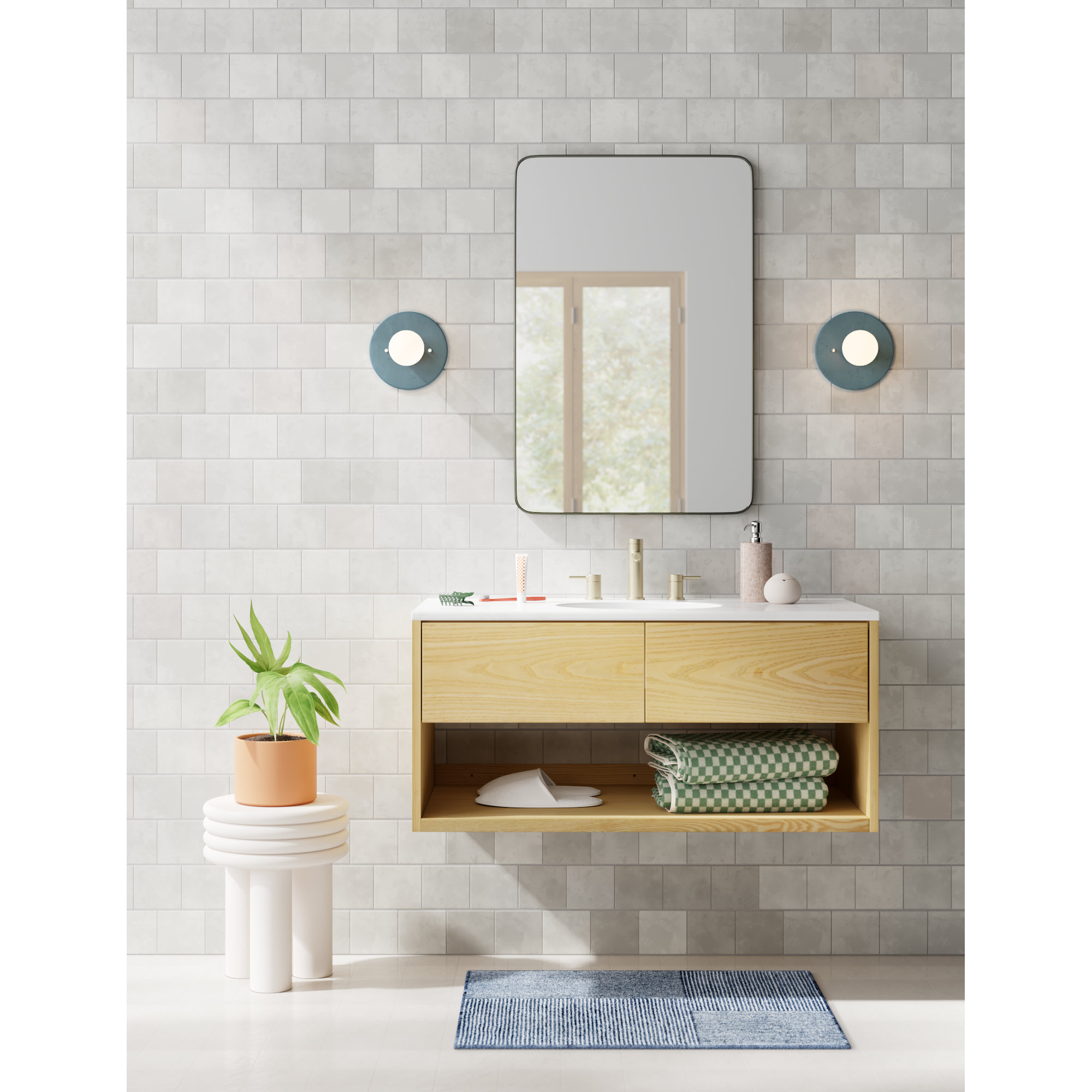 Single Light Ceramic Dimmable Flush Mounted Sconce, Midnight Sky