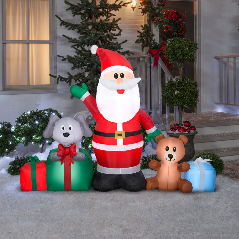 Staked Christmas Santa Claus Inflatable Outdoor Decoration