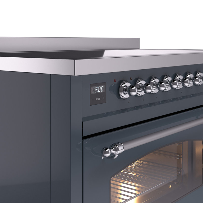 ILVE Nostalgie II 48 in Induction Range, Blue Grey/Chrome