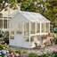 Serre en bois robuste avec panneaux en polycarbonate et évent de toit réglable - maison de jardin toute saison