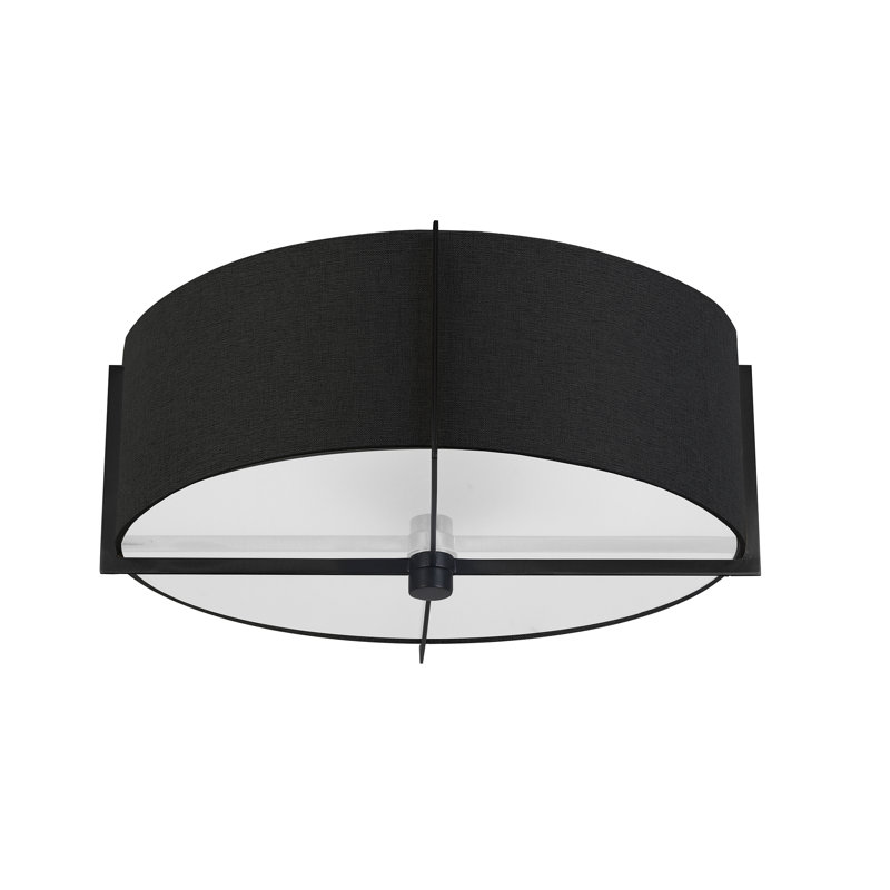 Cadwell 3 Light Semi-Flush Mount, Black, Matte Black