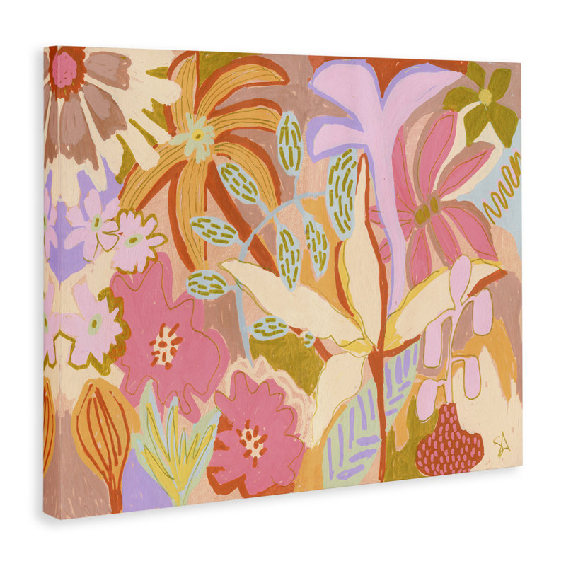 «Soft Expressive Botanicals», art mural sur toile par Suzanne Allard, H 36 po x l 48 po