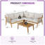 Ensemble de coin modulaire d'extérieur 4 pièces en bois d'acacia et corde