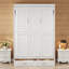 Lit double beige avec 2 tiroirs, bois de pin de haute qualité et conception pliante peu encombrante pour un coin bureau robuste, petite chambre