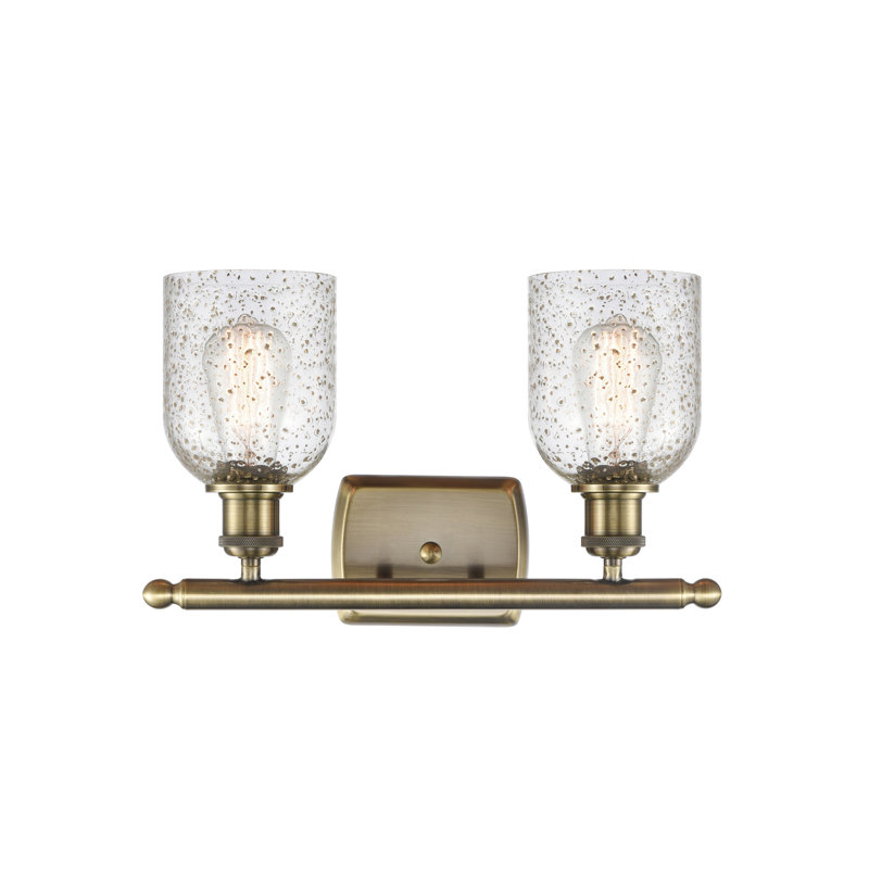 Éclairage pour meuble-lavabo à intensité réglable en laiton antique 2 lumières Willmar, Mica, Incandescent