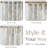 Neacsa Linen Semi Sheer Peony Flower Patterned Rod Pocket Curtain Pair-38675484-27720683