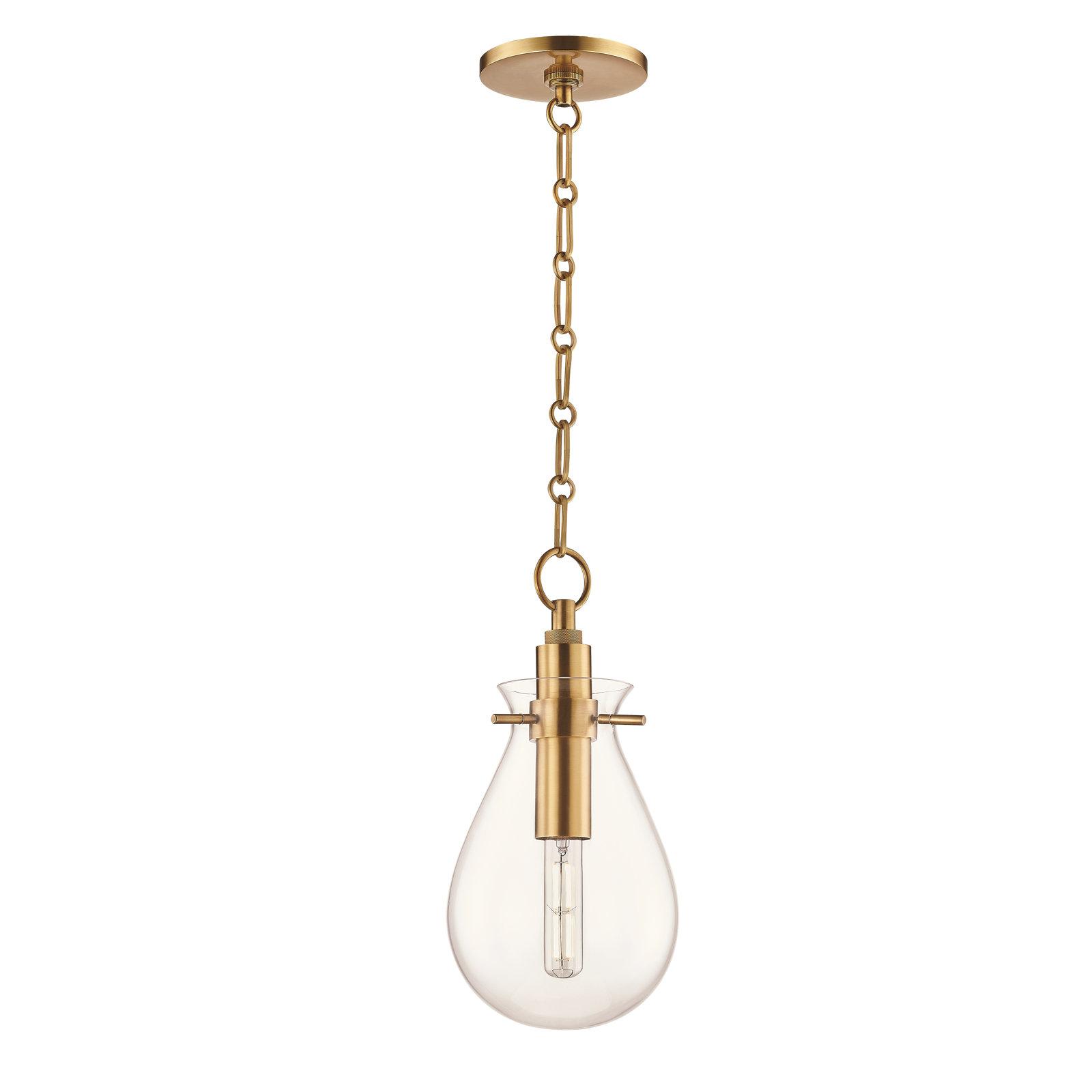 Ivy Pendant by Becki Owens, Aged Brass, 14.75" H x 7.5" W x 7.5" D